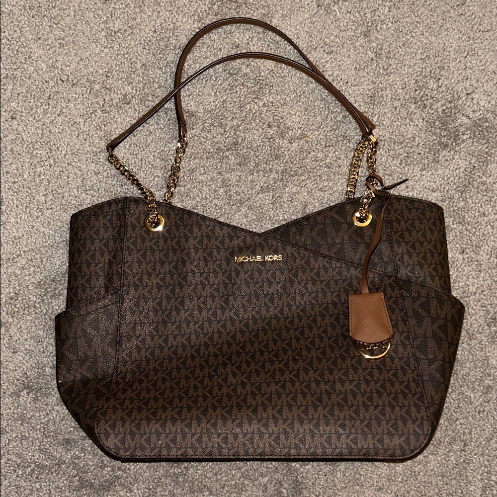 NWT $558 Michael Kors Jet Set Travel Large Chain Shoulder Tote - Picture 5 of 15